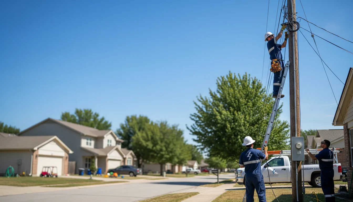 Residential electrician providing installation services in Oaks, OK